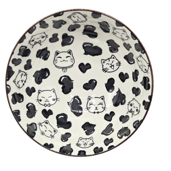 SH Home Set of 2 Cats Ceramic Ramen Noodle Bowl 43oz With Chopsticks And Spoons - Picture 2 of 12